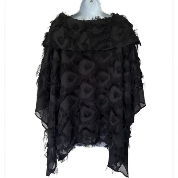 IC Collection Black Eyelash Tunic Caftan Sleeve Excellent Size L - Picture 3 of 9